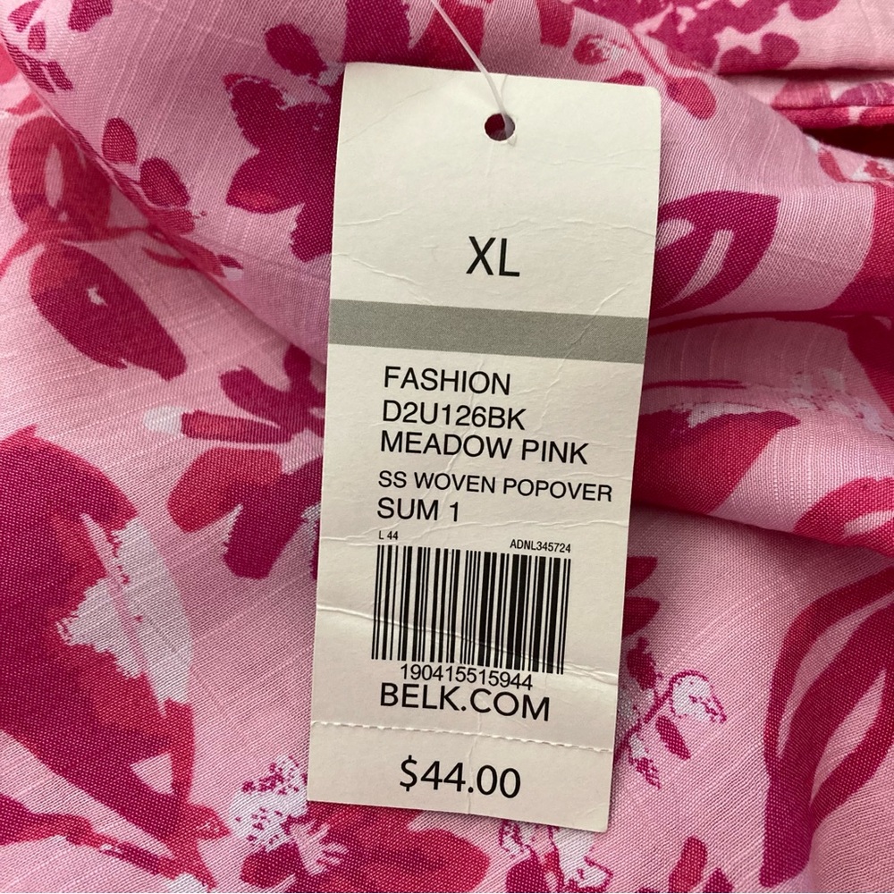 Kim Rogers Pink Floral Blouse XL NWT - Picture 5 of 7
